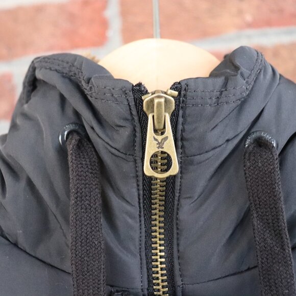 american eagle vest * hooded * size small * black - Picture 10 of 14